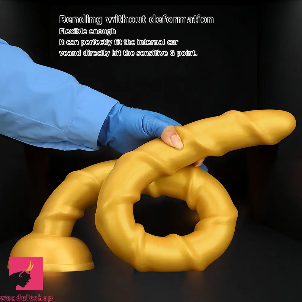 33.46in Golden Silicone Super Long Huge Dildo Couples Pleasure Solo