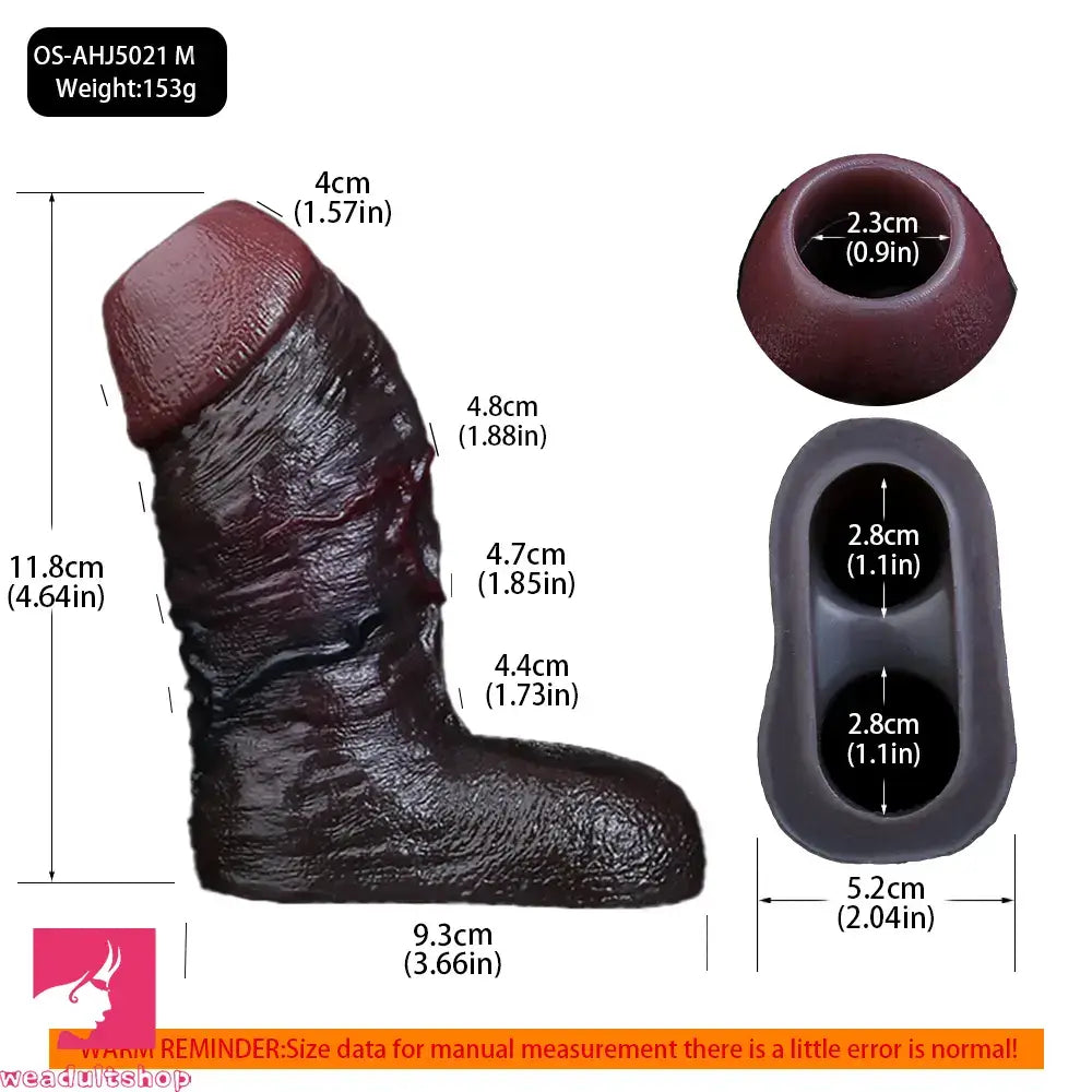 4.13in 4.64in 6.1in 6.69in Hollow Silicone Soft Cock Sleeve Masturbation