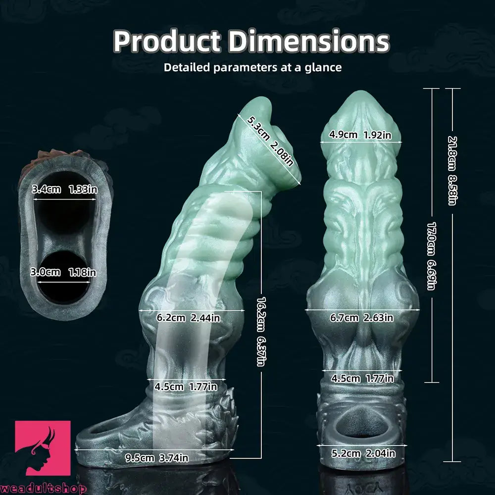 8.58in Wolf Animal Knot Hollow Penis Sleeve Dildo Cock Enlargement Sleeve