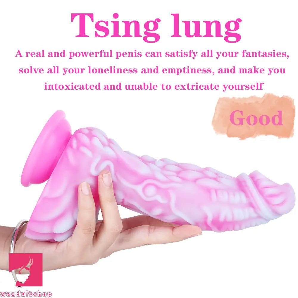 8.66in Dragon Monster Liquid Silicone Soft Big Dildo For Cock Pleasure