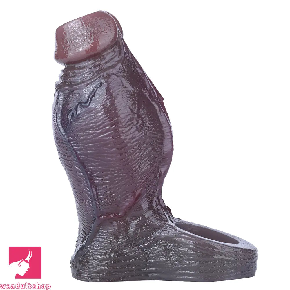 4.8in Platinum Silicone Real Lifelike Skin Dildo Sleeve Soft Male Cock Sleeve
