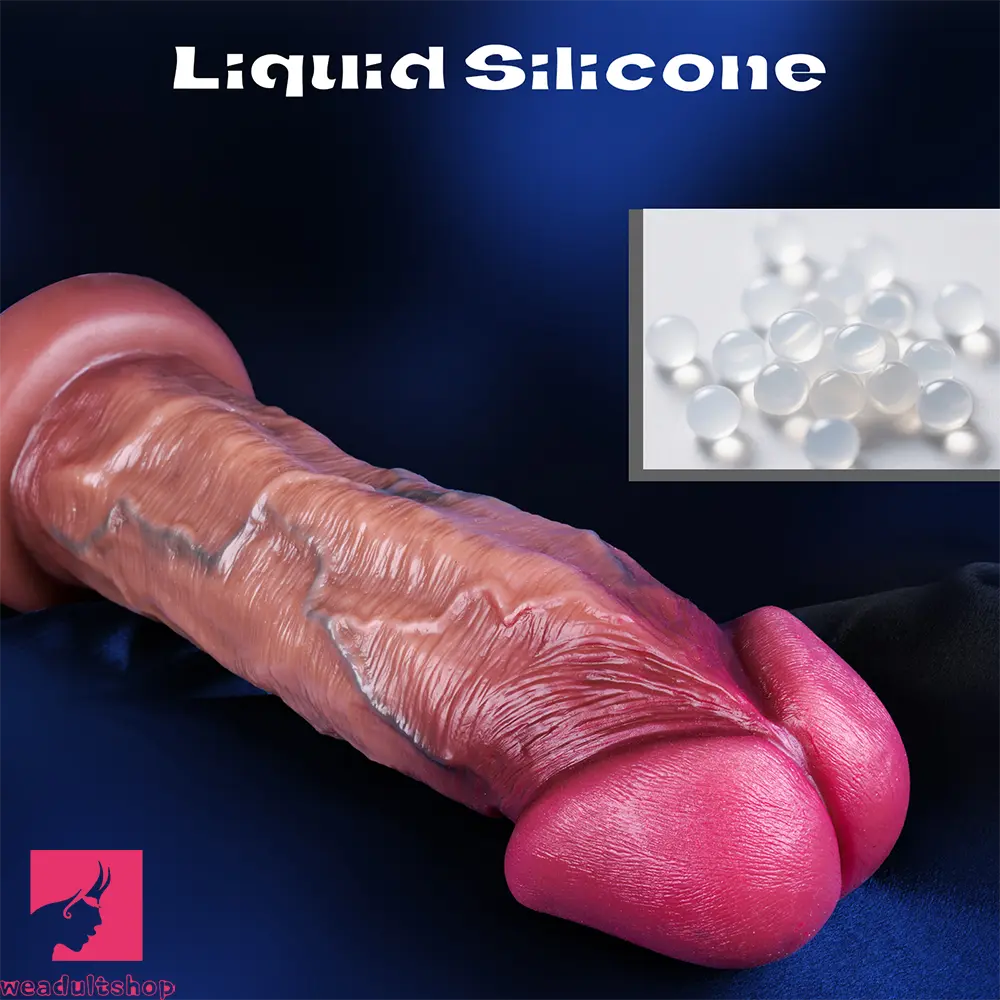 7.68in 8.56in 10.43in Large Mushroom Head Soft Silicone Eggless Dildo