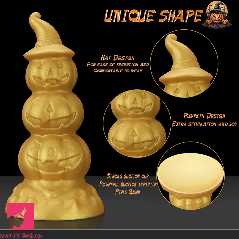 5.9in 6.69in 7.48in 8.26in 9.05in 9.84in Halloween Pumpkin Butt Plug Dildo