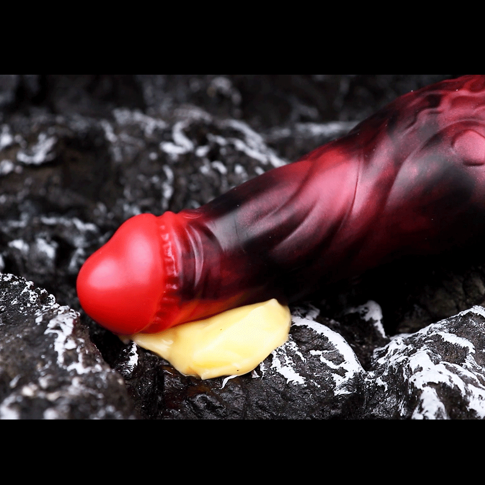 7.17in Silicone Dog Cock Sleeve Knot Vibrating Automatic Hollow Soft Dildo