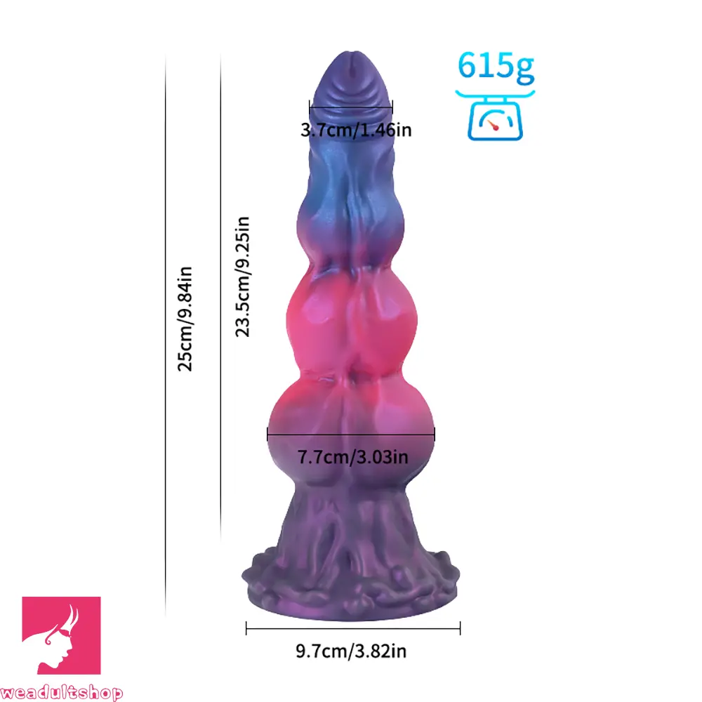 9.84in Knot Design Silicone Soft Big Silicone Large Fat Suction Cup Dildo