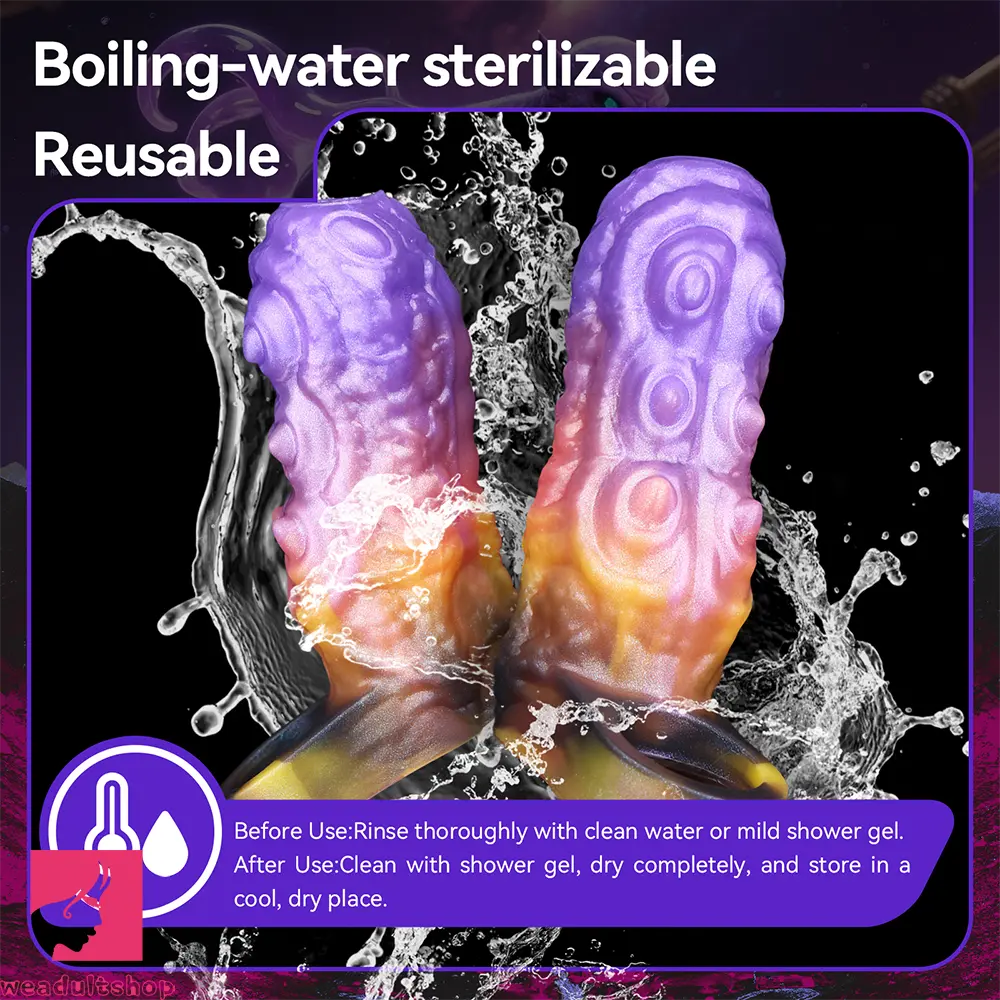 4.56in Gromsa Tentacle Silicone Soft Dildo Sleeve Cock Extender Sex Toy