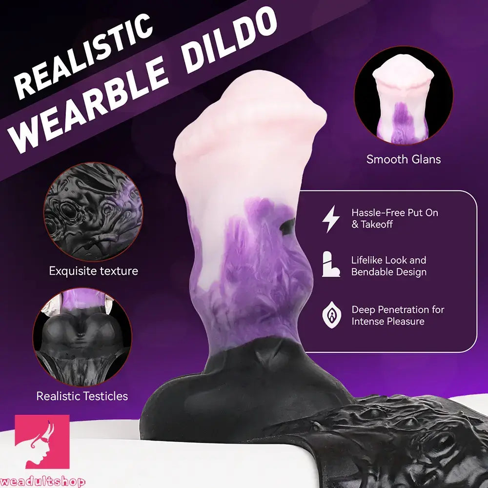7.99in Silicone Strap on Wearable Hollow Dildo Panty Fantasy Soft Love Toy