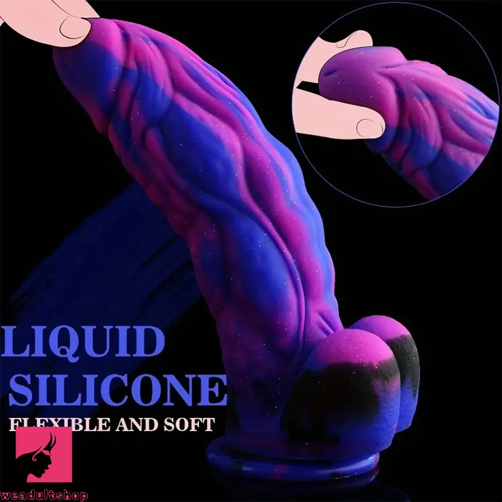 9.5in Fantasy Realistic Thick Gspot Soft Silicone Anal Dildo Adult Cock Toy