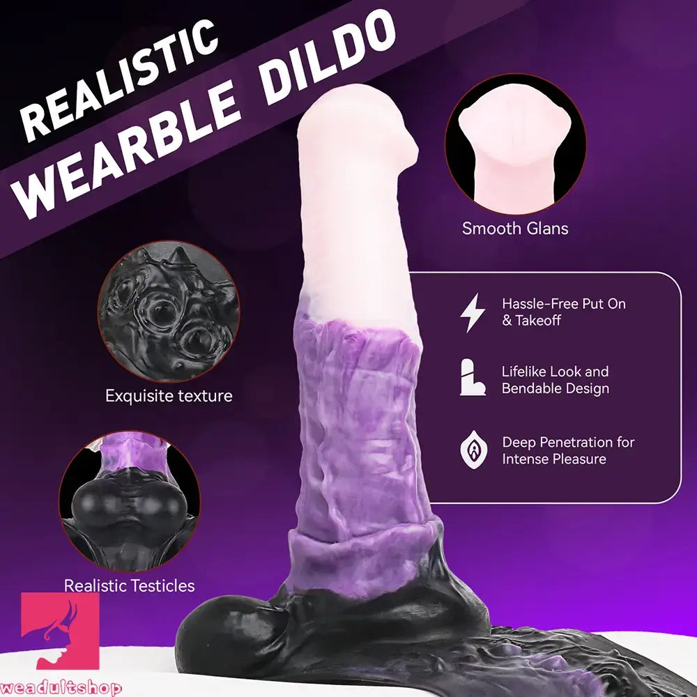 10.35in Silicone Strap-on Wearable Dildo Panty Horse Animal Hollow Cock Toy