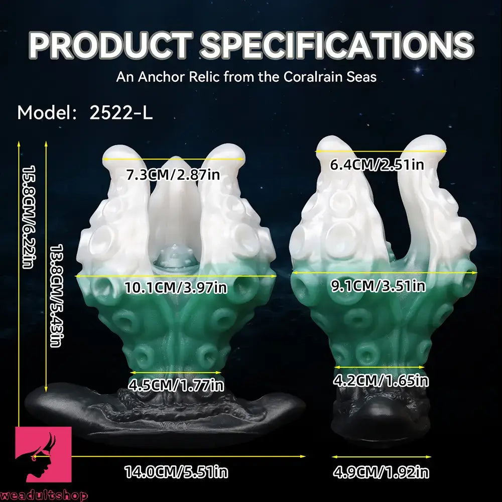 4.25in 5.15in 6.22in Odd Anchor Strap on Vibrating Mouth Gag Tentacle Dildo