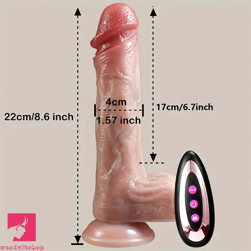8.6in Remote Control Dildo With Electric Thrusting Heating Vibration Cock