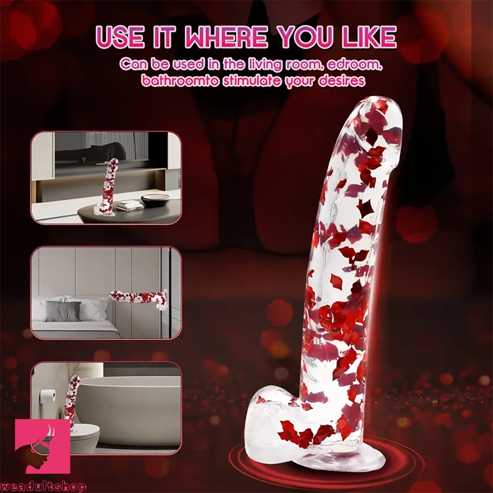 9.45in Realistic Silicone Confetti Dildo Flexible Hands-Free Sex Cock Toy