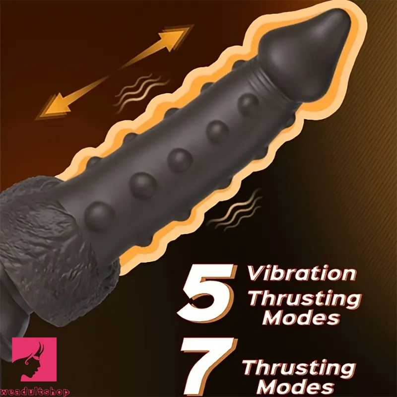 8.66in Realistic Silicone Spiked Thrusting Vibrating Dildo For Clit Hands-Free