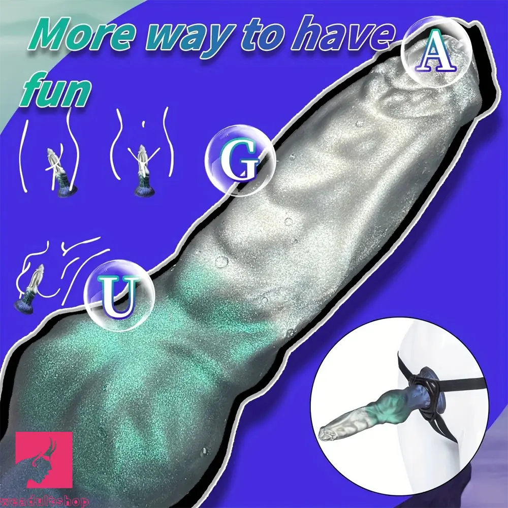 7.48in Special-shaped Silicone Metallic Dog Pendant Knot Dildo G Spot Toy