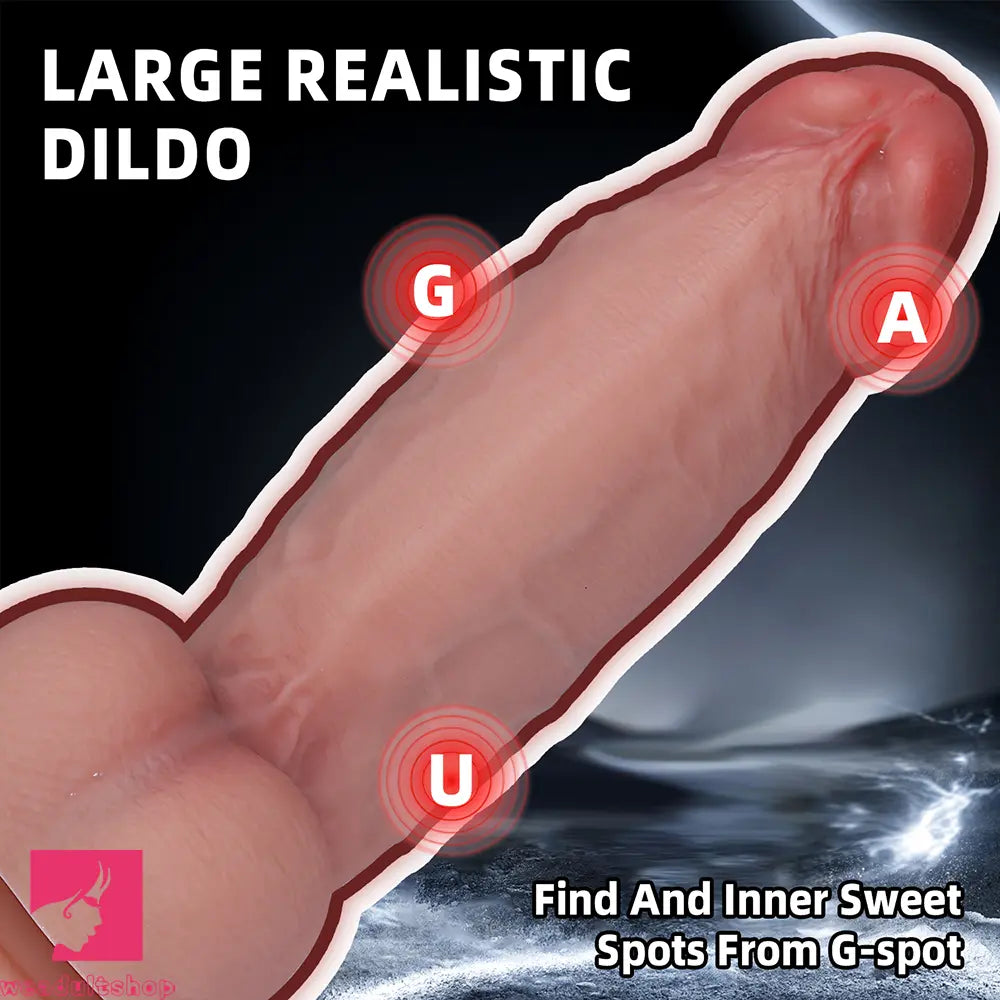 8.96in Silicone Soft Real Thick Dildo Big Adult Penis Sex Toy For Couples