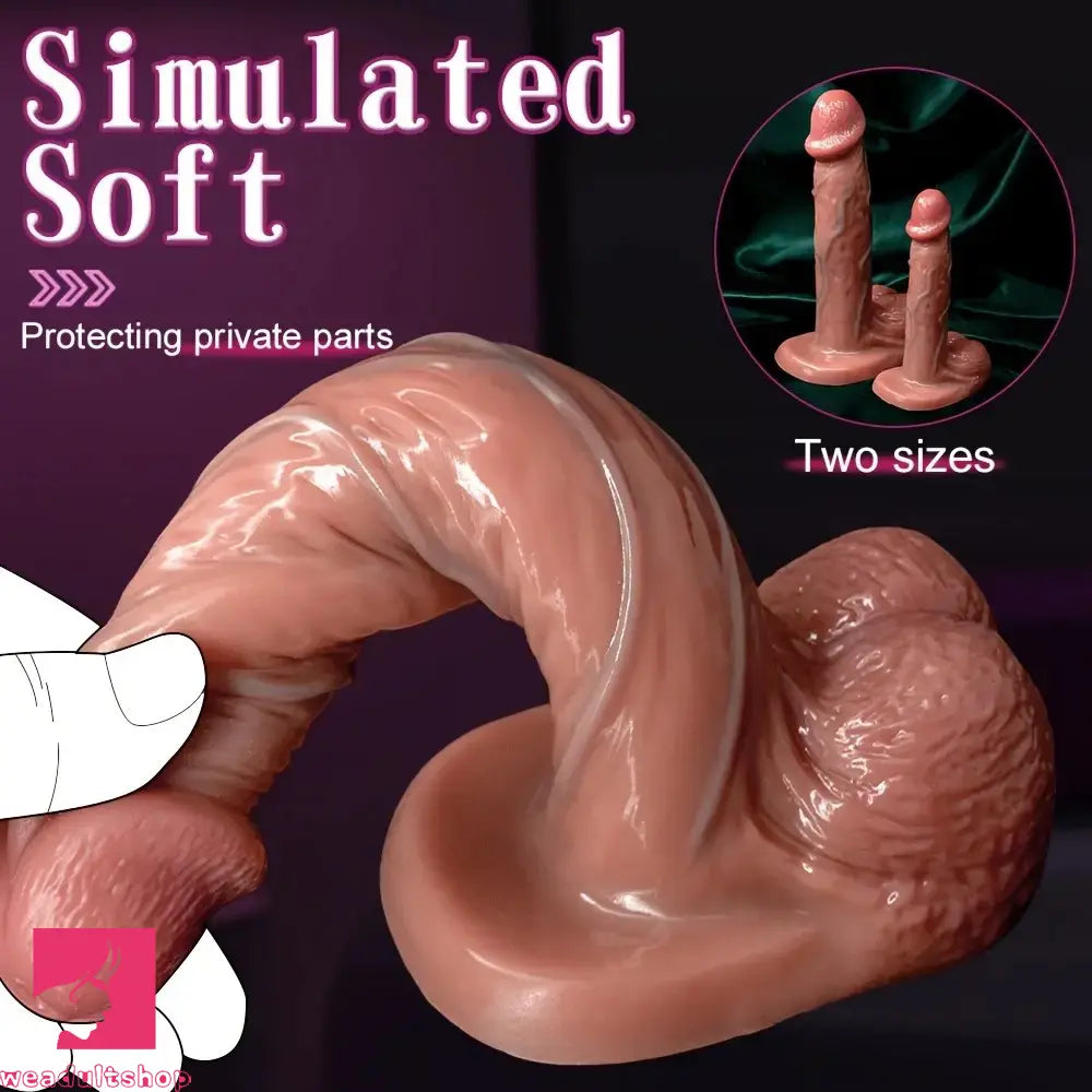 5.51in 7.67in Wearable Feel Liquid Silicone Soft Strap on Dildo With Blue Veins