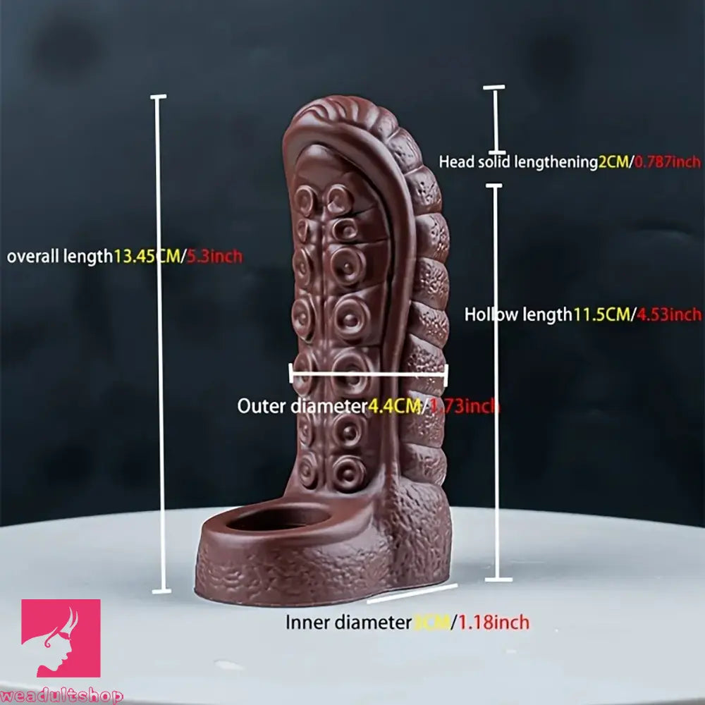 5.3in Soft Tentacle Dildo Sleeve Hollow Silicone Cock Sleeve For Cock Extend