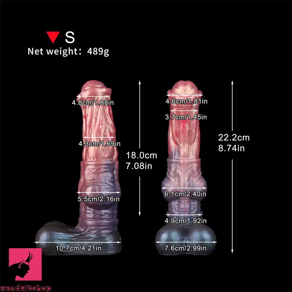8.74in 10.66in 13.3in Fantasy Dual Layer Silicone Muscle Horse Cock Dildo