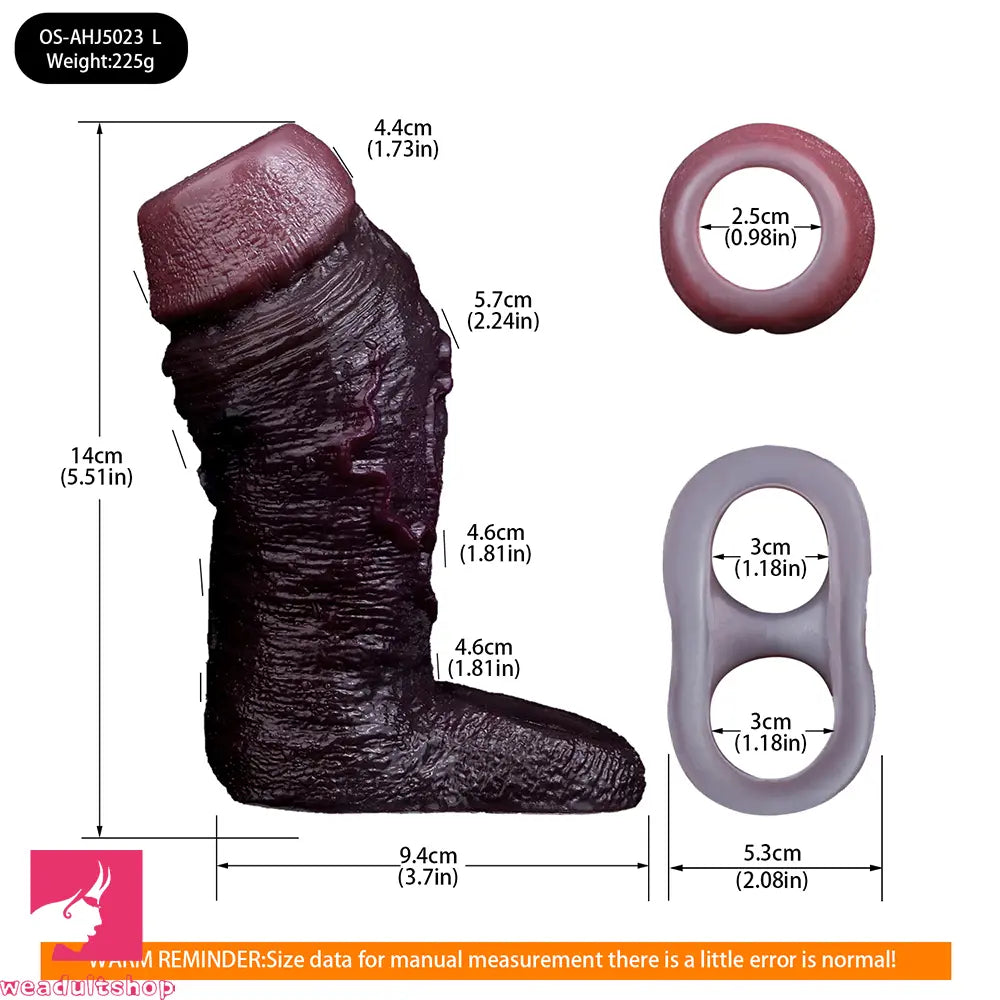 4.09in 4.64in 5.51in Lifelike Cock Soft Silicone Flexible Real Dildo Sleeve