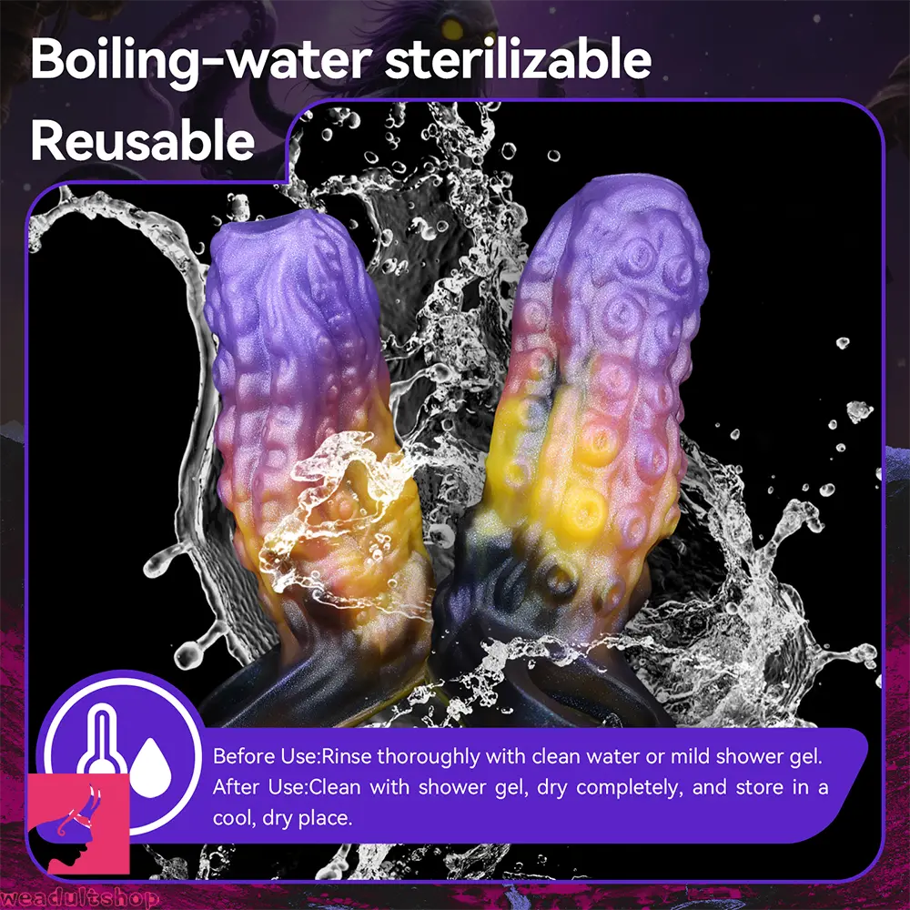 4.92in Egyzos Tentacle Silicone Soft Dildo Sleeve Cock Extender Sex Toy
