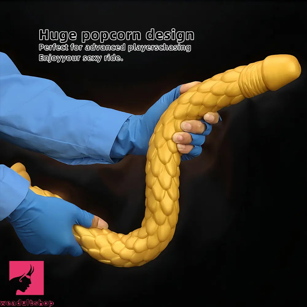 24.4in Gold Silicone Extra-long Scales Huge Dildo For Women Men Cock