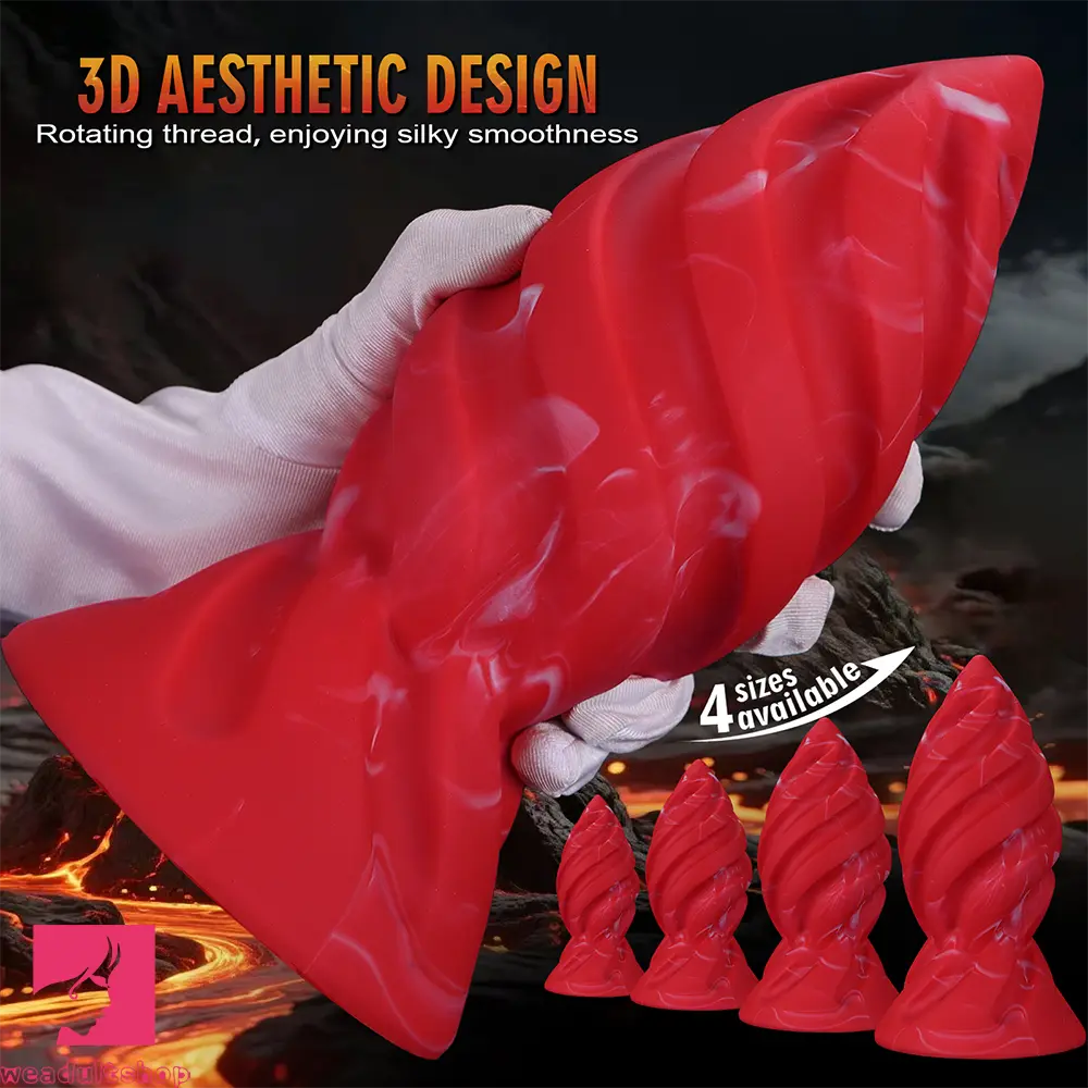 6.29in 7.48in 8.66in 9.84in Fantasy Spiral Butt Plug Dildo Lightweight Cock Toy