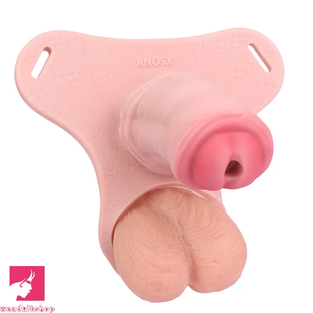 5.31in Silicone Horse Animal Penis Cage Strap on Chastity Dildo With Lock