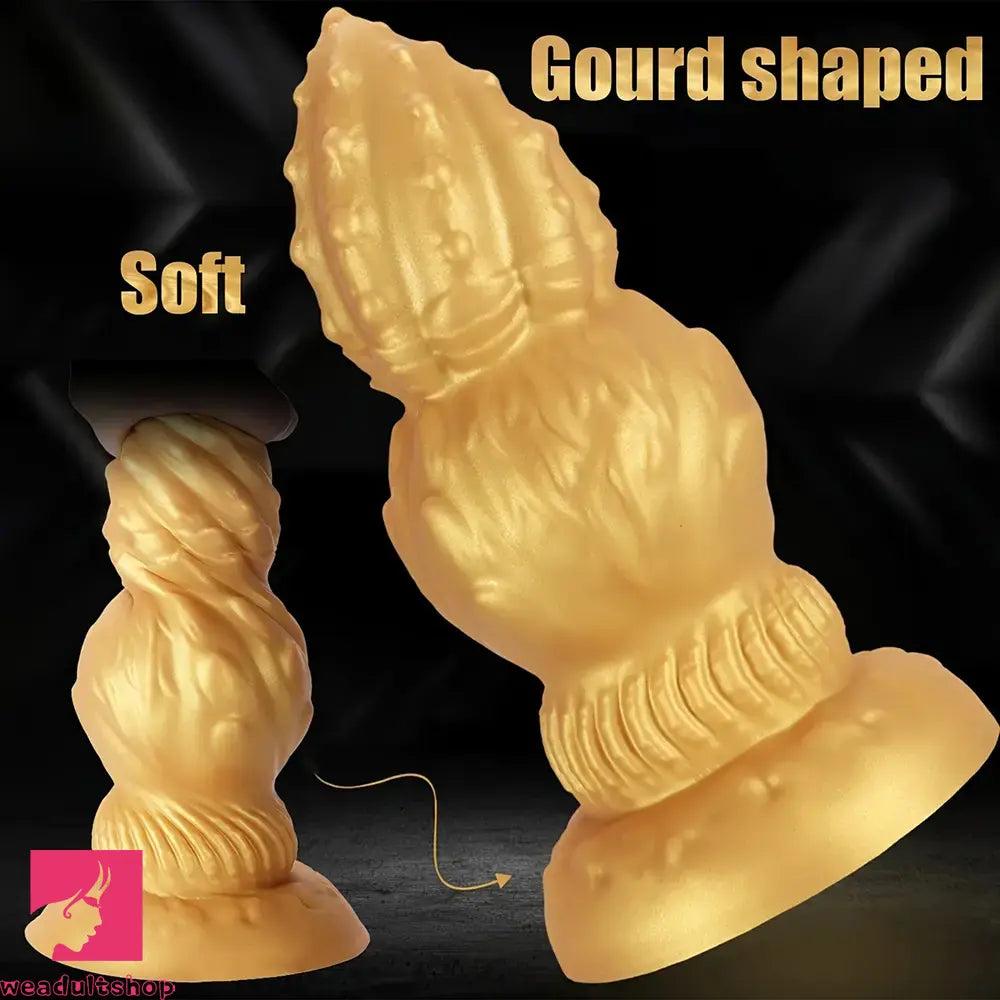 7.87in 9.05in 10.23in 11.41in Golden Gourd Sharp Pointed Large Fat Dildo