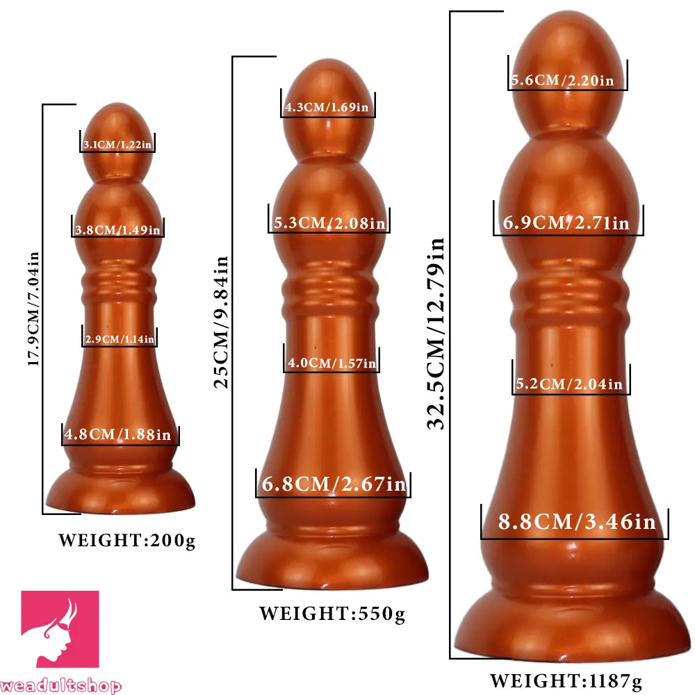 7.04in 9.84in 12.79in Chess Shape Thick Anal Plug Dildo Clitoral Love Toy