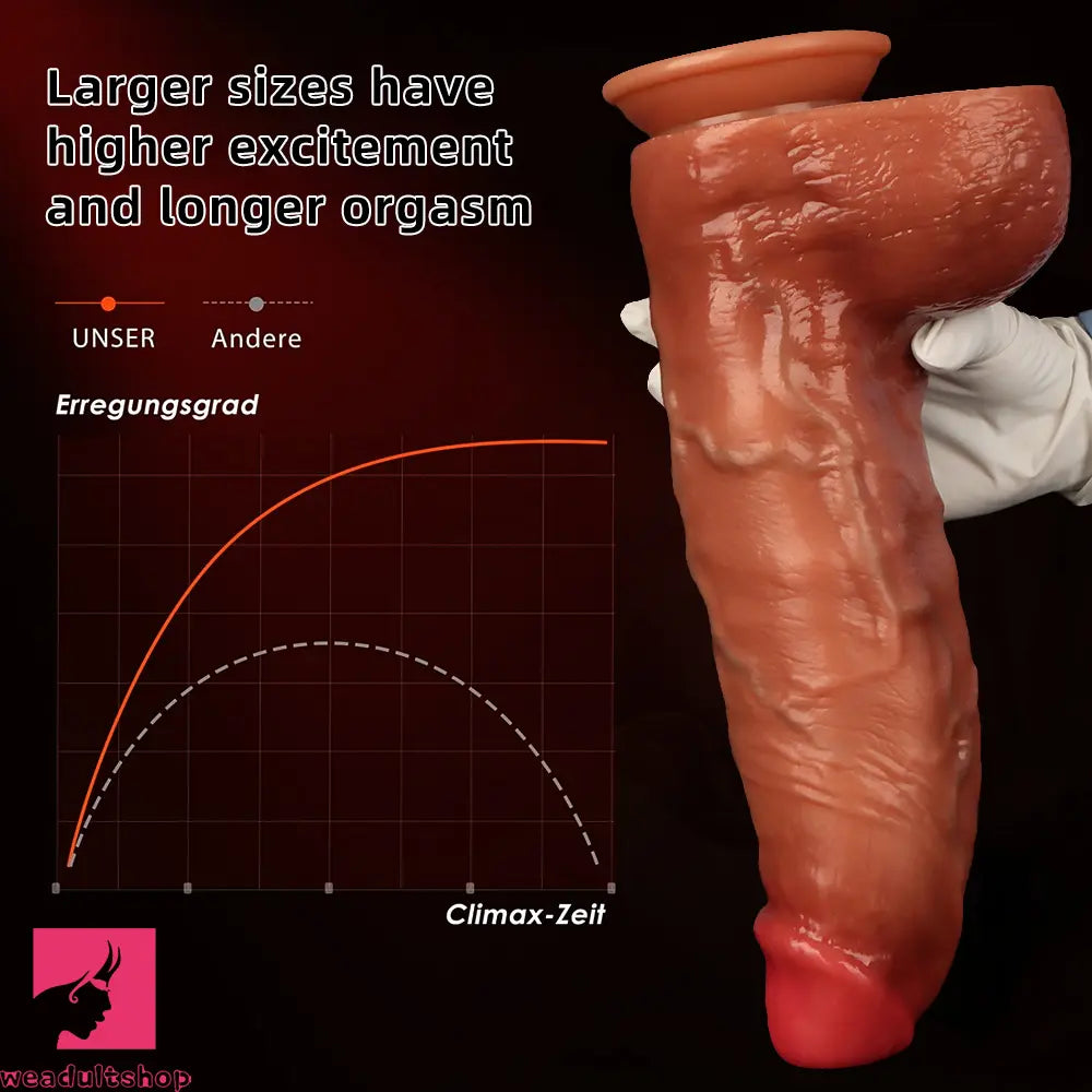 13.38in Realistic Female Silicone Huge Long Dildo With Suction Cup Cock