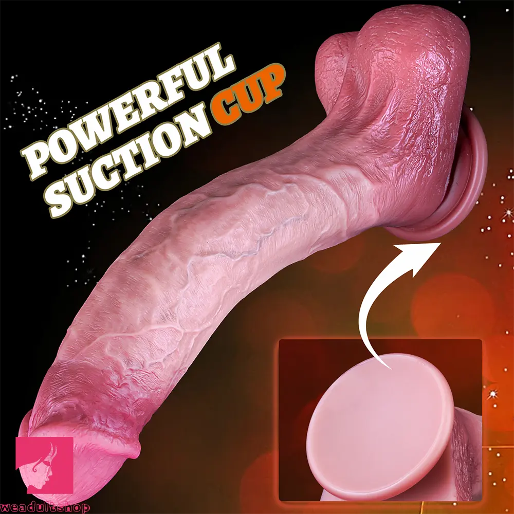 11.02in Realistic Blue Vein Makeup Dual Density Silicone Soft Big Anal Dildo