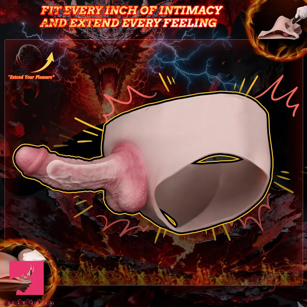 7.36in Hollow Lifelike Strap on Dildo Panty Protruding Veins Realistic Toy