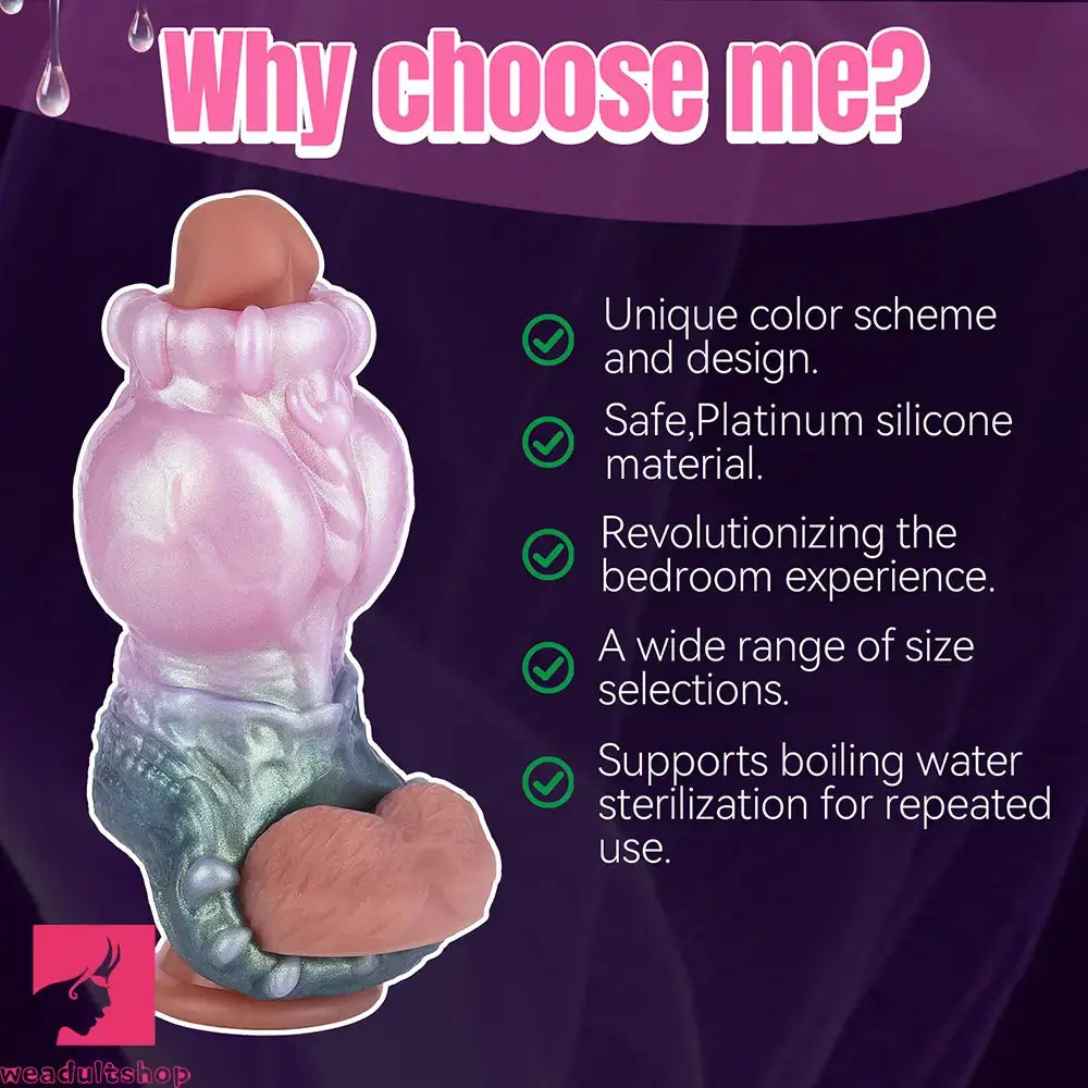 4.17in 4.84in 5.62in Monster Knot Cock Sleeve Dildo Hollow Male Penis