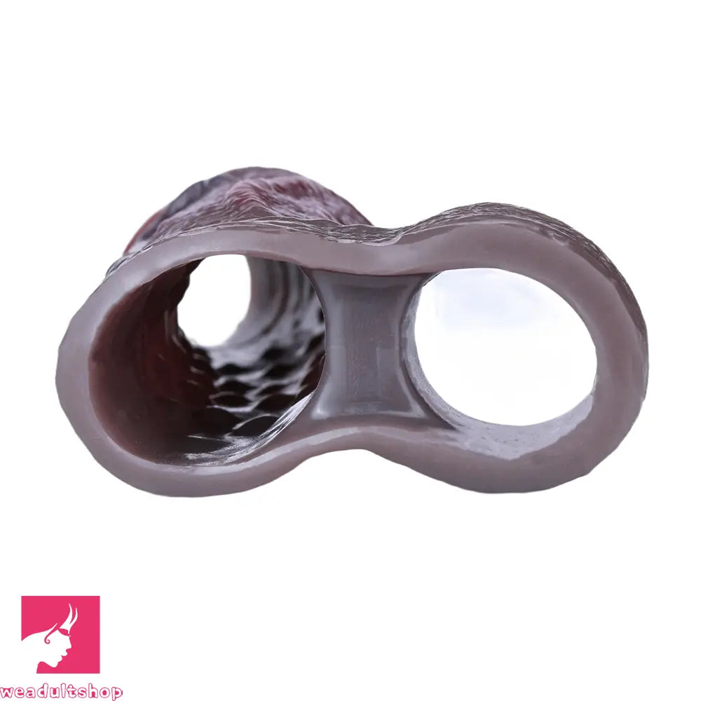 6.89in Platinum Silicone Real Feeling Dildo Sleeve Stretchy Penis Sleeve Ring