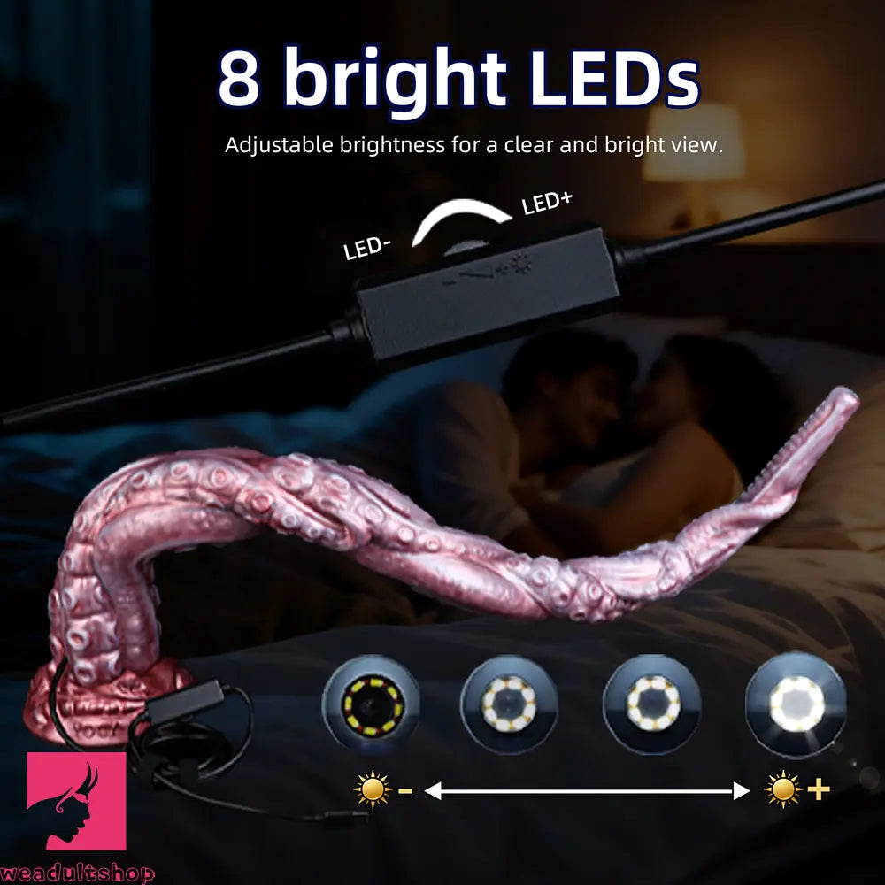 25in Tentacle Huge Long HD Camera Dildo Silicone Adult Toy Anal Stimulation
