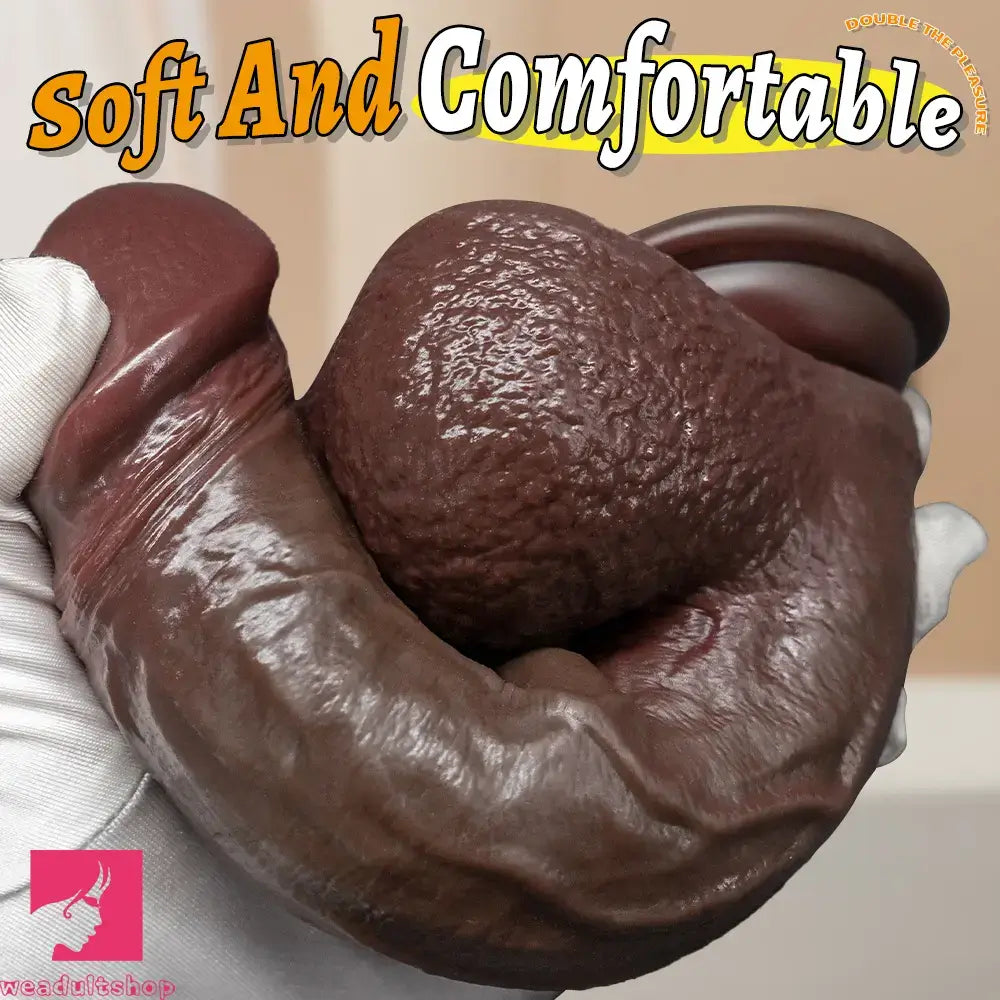 8.46in Squirting Sliding Skin Strap on Dildo Adult Cock Toy For Couples