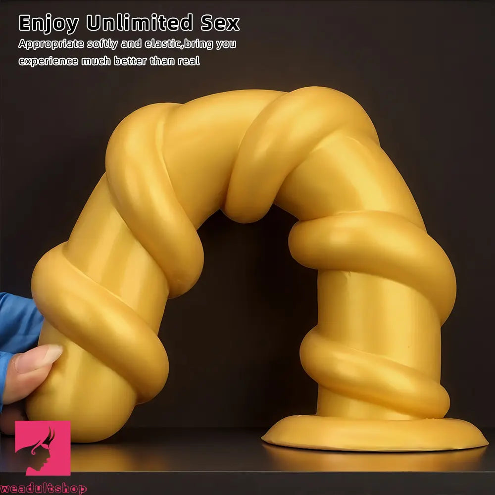 13.18in Gold Silicone Extra-long Thread Huge Dildo For Anal Pleasure