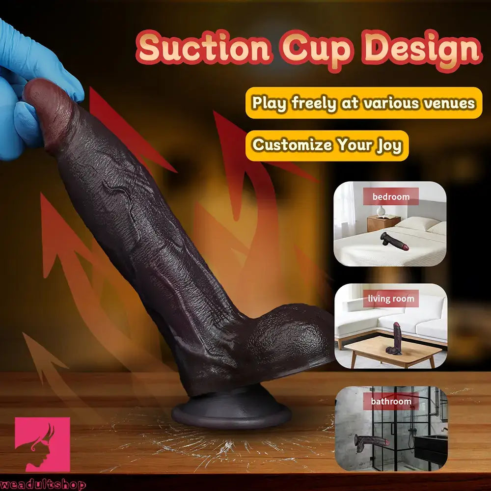 7.75in Dual Density Silicone Soft Real Dildo Love Orgasm Uncut Pleasure Toy