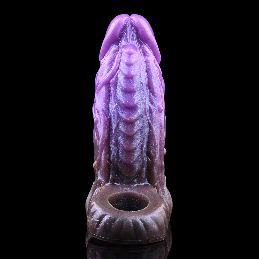 6.18in Dragon Fantasy Hollow Spiked Soft Dildo Sleeve For Cock Enlargement