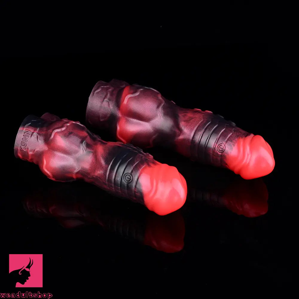5.98in 7.09in Silicone Tentacle Cock Sleeve Knot Vibrating Hollow Dildo