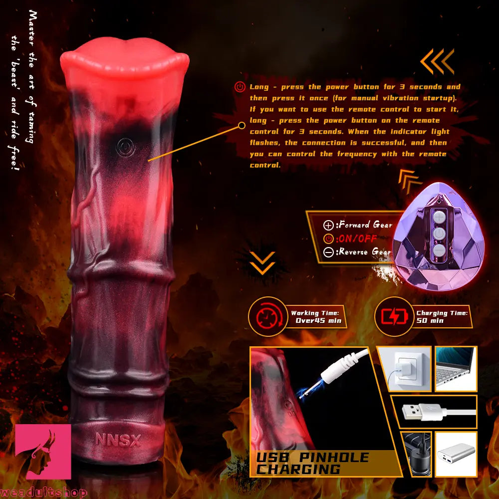 5.58in 7.17in Silicone Horse Dildo Sleeve Vibrating Hollow Waterproof Dildo