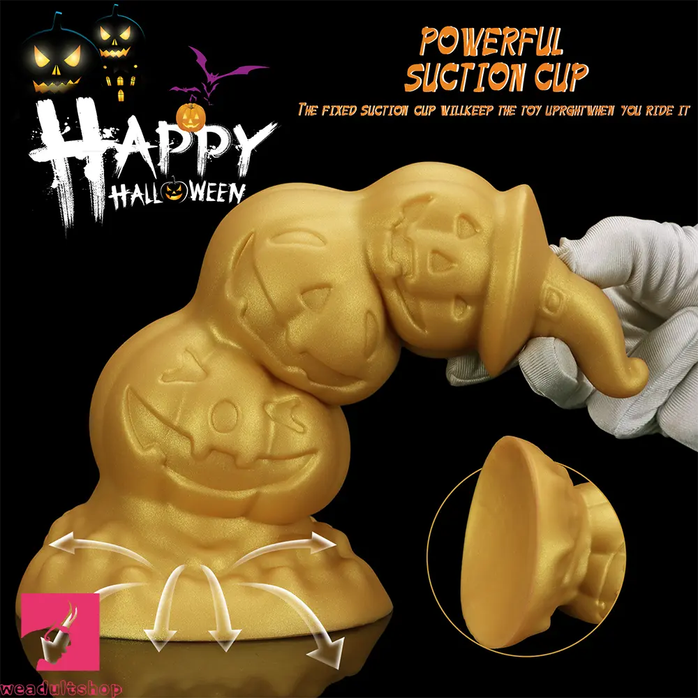 5.9in 6.69in 7.48in 8.26in 9.05in 9.84in Halloween Pumpkin Butt Plug Dildo