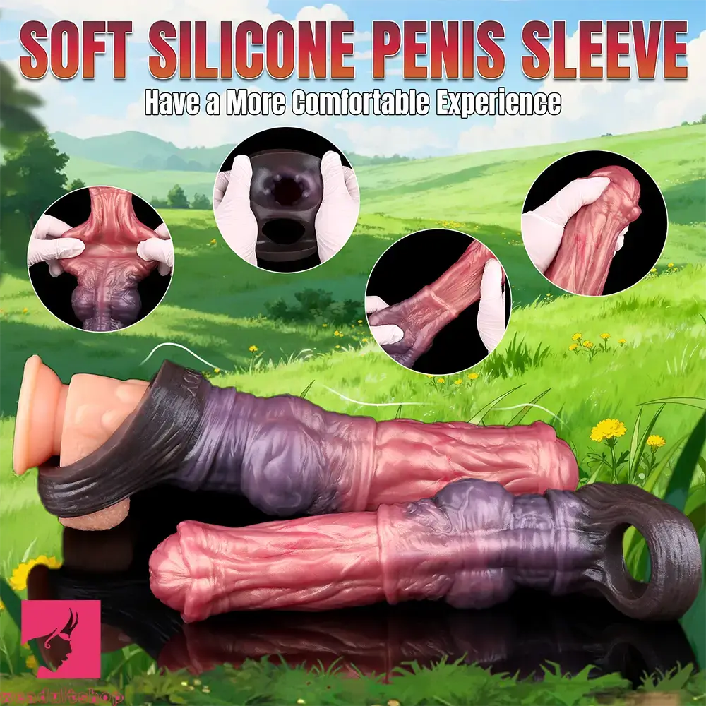 6.92in 8.34in 10in Horse Knot Silicone Dildo Sleeve For Sexual Wellness