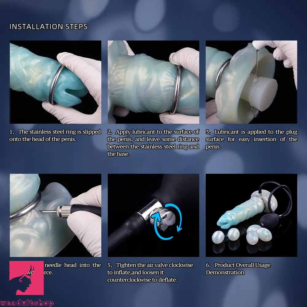 9.52in Ovipositor Egg Laying Inflatable Dildo Soft Masturbator Adult Cock