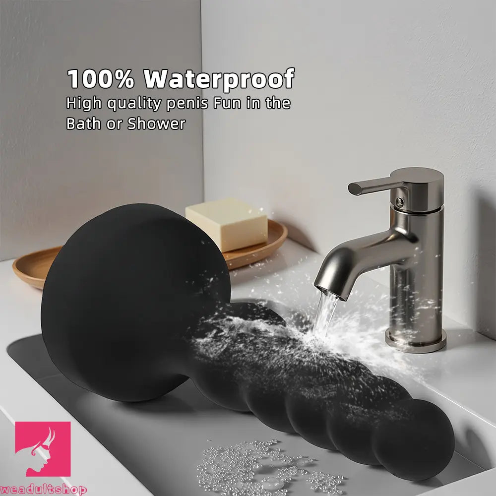 6.69in 8.66in 10.23in Black Silicone Soft Large Anal Plug Cock Dildo