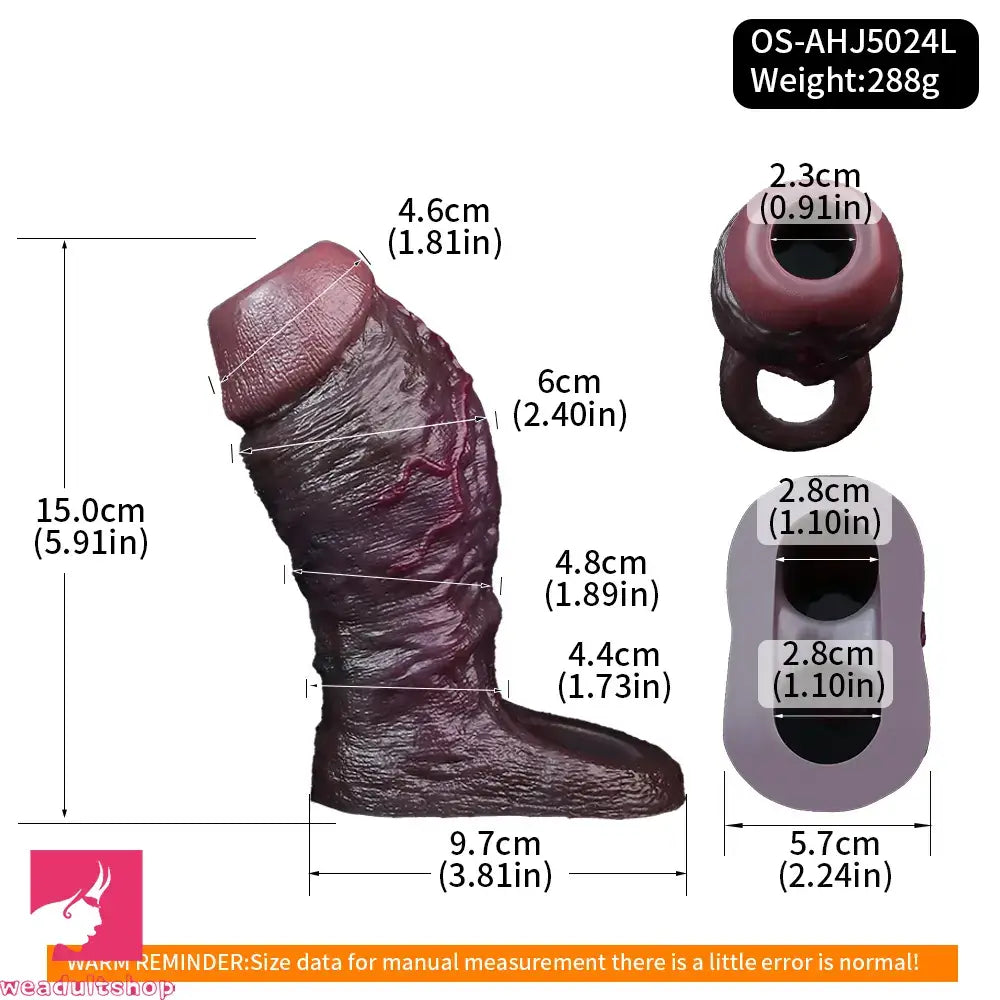 4.13in 4.96in 5.91in 6.53in Real Flexible Realistic Cock Soft Dildo Sleeve