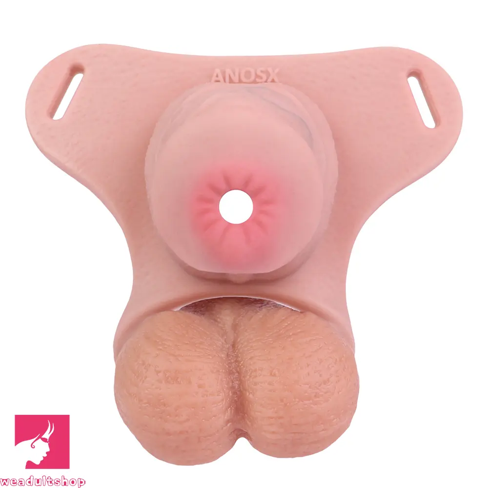 3.54in Silicone Soft Real Penis Cage Strap on Chastity Dildo With Lock