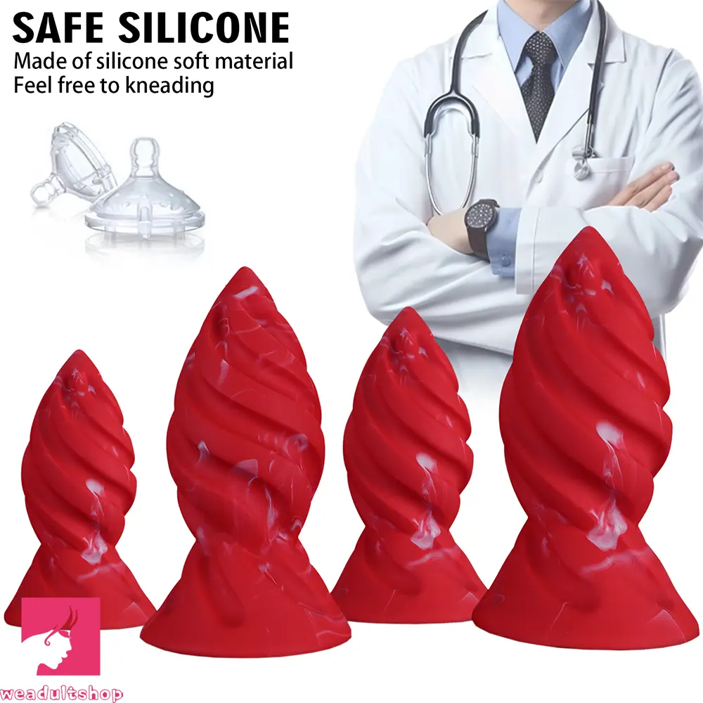 6.29in 7.48in 8.66in 9.84in Fantasy Spiral Butt Plug Dildo Lightweight Cock Toy