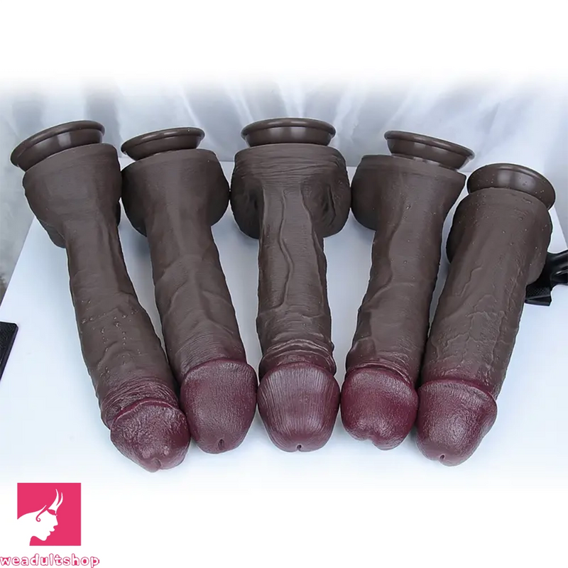 11.4in 12.6in Huge Ebony Silicone Dildo Realistic Thick Prostate Lifelike Skin