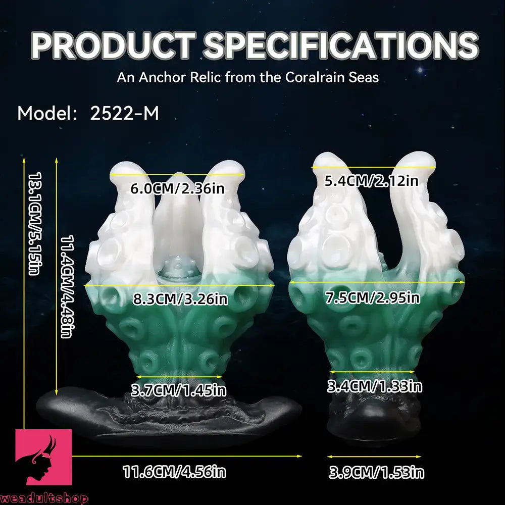 4.25in 5.15in 6.22in Odd Anchor Strap on Vibrating Mouth Gag Tentacle Dildo